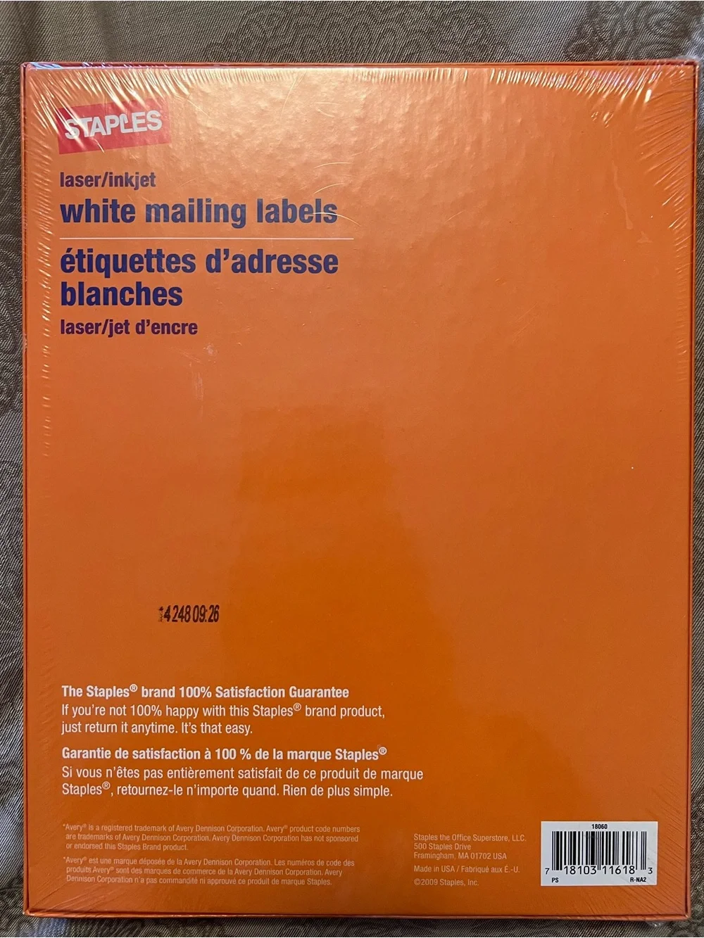 Staples White Mailing Labels - 1000 Pack (White)